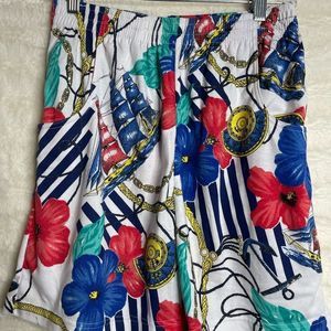 ✨ Carolyn Taylor For By Womens M Nautical Shorts 7" Inseam High Elastic Waist